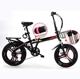 SHIN Plegables SHIN Bicicleta Plegable para Adultos Rueda De 19 Pulgadas Bici Mujer Retro Folding City Bike 6 Velocidad, Manillar Y Sillin Confort Ajustables, Capacidad 140kg / Negro