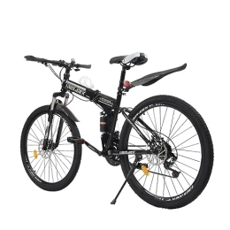 TaNeHaKi Bicicleta TaNeHaKi Bicicleta de montaña plegable de 26 pulgadas, bicicleta plegable, bicicleta de montaña para adultos, acero al carbono, 21 velocidades