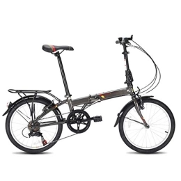 TYXTYX Bicicleta TYXTYX Bicicleta Plegable de 20 Pulgadas, 7 velocidades, Cuadro Acero, portátil Mini Bicicleta Plegable City, Gris Oscuro