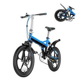 TYXTYX Plegables TYXTYX Bicicleta Plegable para Adulto, Cuadro Plegable, Engranajes de 7 velocidades, Cuadro de aleación, Sillin Confort, Fácil de Transportar, Unisex Adulto, Azul