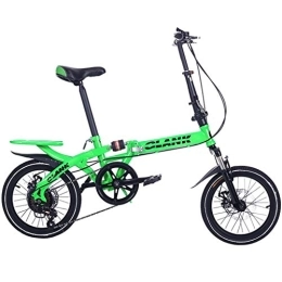TYXTYX Plegables TYXTYX Plegable de Bicicletas de 16 Pulgadas portátil Boy Adultos y Chica de la Bicicleta de la Bicicleta Infantil, Marco de Acero, Adultos Unisex, Verde