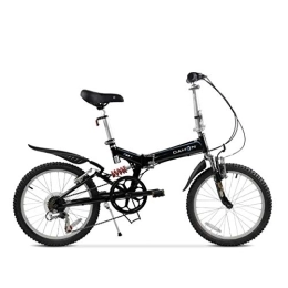 WEHOLY Bicicleta WEHOLY Bicicleta Bicicleta Plegable Bicicleta de montaña Plegable de 6 velocidades Doble turbina amortiguadora Adultos Estudiantes Masculinos y Femeninos Bicicleta Plegable, Negro