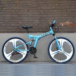 WEHOLY Bicicleta WEHOLY Bicicleta Plegable portátil Plegable, Bicicleta de montaña de 26 Pulgadas con Bicicleta de Velocidad Variable de 27 velocidades para Altura 120-145 cm, 3, 27 velocidades
