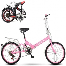 wei Plegables wei 6 Velocidades Bicicletas Plegables, Plegable Ligera Ligero Portátil Sillín Ajustable Scooter para Caminar, Hombres Dama Estudiantes Bicicleta De Carretera De La Ciudad.-B 20 Pulgadas