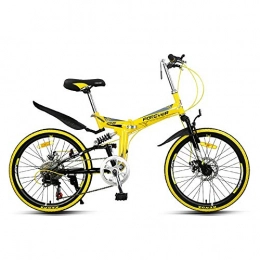 WuZhong Plegables WuZhong F 7 velocidades Bicicleta de montaña Plegable Marco de Cola Suave Estudiantes Adultos Hombres y Mujeres Bicicleta 22 Pulgadas