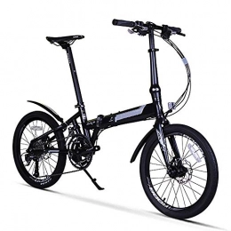 WuZhong Plegables WuZhong F Bicicleta de montaña Plegable Aleacin de Aluminio Cambio Bicicleta Plegable Hombres y Mujeres Adultos Negro 20 Pulgadas 27 Velocidad