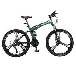 WZB Plegables WZB Bicicleta de montaña de 26 Pulgadas, Velocidad 27, Unisex, Freno de Disco Shimano Steel Stronger Frame, Verde