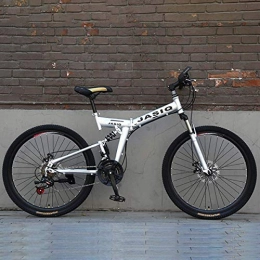 WZB Plegables WZB Bicicleta de montaña Plegable con 26"Aleacin de magnesio sper Liviana, Suspensin Completa de Primera Calidad y Engranaje Shimano de 21 velocidades, 15, 26