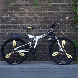 WZB Plegables WZB Bicicleta de montaña Plegable con 26"Aleacin de magnesio sper Liviana, Suspensin Completa de Primera Calidad y Engranaje Shimano de 21 velocidades, 16, 24