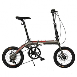 XMIMI Plegables XMIMI Bicicleta Plegable Aleacin de Aluminio Frenos de Disco Delanteros y Traseros Velocidad Variable Bicicleta Plegable 16 Pulgadas 7 velocidades