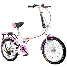 YANGMAN-L Plegables YANGMAN-L 18 Pulgadas de Bicicletas Plegables, Ultra Velocidad Variable Luz portátil de pequeño tamaño Estudiante Masculino de la Bicicleta Plegable Portador de la Bicicleta, Pink White