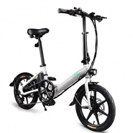 YANGMAN-L Plegables YANGMAN-L E-Bici eléctrica de 16" Bicicletas Plegables 36V / 7Ah batería 250W Motor 15.6 mph MAX de Velocidad 25 km de autonomía de 6 velocidades Shifter Bicicletas para Adultos, Blanco