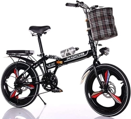 ZLYJ Bicicleta ZLYJ Bicicleta Plegable Ultraligera Plegable De 20 Pulgadas Bicicleta Portátil Amortiguador con Velocidad Variable, Bicicleta De Carretera Antideslizante para Adultos Niños D, 20 in