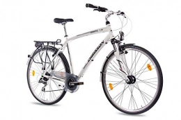 CHRISSON Comfort Bike CHRISSON '28inch Luxury Alloy City Bike Trekking Mens Bicycle Sereto 1.0with 24g Shimano StVZO Matt White