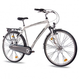 CHRISSON Bike CHRISSON '28inch Luxury Alloy City Bike Trekking Mens Bicycle Sereto 2.0with Shimano Nexus 3G StVZO Matt White