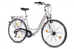 CHRISSON Bike CHRISSON '28inch Luxury Alloy City Bike Women's Bicycle Relaxia 1.0with 6Speed Shimano White