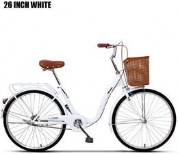 FanYu Bike FanYu Women's Cruiser Bike Adult Beach Cruiser Bike, Featuring 26-Inch / Medium Steel Step-Over Frames, 6-Speed Drivetrains Alluminum Frame, Drivetrain, White, 24Inch