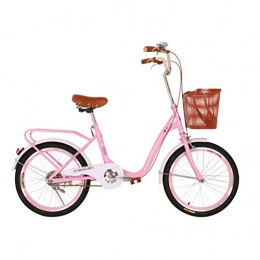 MC.PIG Bike MC.PIG Beach Cruiser Bike Aluminum City Bike-20-Inch City Bike Classic and Comfortable Commuting Men'S and Women'S Student Retro Lady Bike Adult Ordinary Bicycle (Color : Pink)