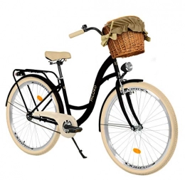 Milord Bikes Bike Milord. 28 inch 1-speed, cream- black, comfort bike with basket, Dutch bike, ladies bike, city bike, retro bike, vintage