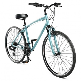 Retrospec Comfort Bike Retrospec Unisex's Barron Comfort Hybrid Bike 21-Speed with Wide, Multi-Surface Tires 16" Small, Blue Fog