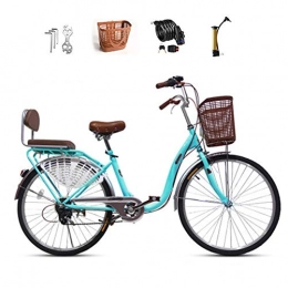 Ti-Fa Bike Ti-Fa Women's Cruiser Bike Adult Beach Cruiser Bike, 24 Inch Medium Alluminum Step-Over Frames, 6-Speed Drivetrains, Outdoor urban road bikes