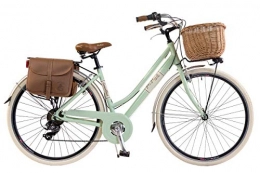 Via Veneto by Canellini Comfort Bike Via Veneto by Canellini Bike City Bike CTB Citybike Vintage Bycicle Aluminium Retro Woman Lady with Basket bags and bell ring via veneto (50, Light Green)