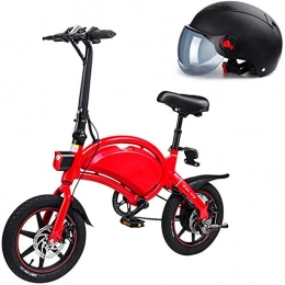 Erik Xian Electric Bike Electric Bike Electric Mountain Bike Folding Electric City Bike, Up To 25 Km / H, Adjustable Speed   Bike, 14 Inch Wheels, 36V / 10.4Ah Lithium Battery, Unisex Adult, Parent-Child Electric Bicycle, Red