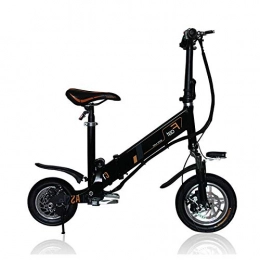 Generic Electric Bike 12inch electric bike Portable folding electric bicycle mini adult e bike powered motorcycles Two-disc brakes electric bicycle@black_France