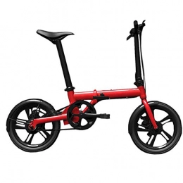 WXX Electric Bike 16 Inch Intelligent Folding Electric Bicycle 3 Typesmodes 5 Gears Assist Double Disc Brake Adult Men And Women Portable Aluminum Alloy Electric Vehicle, Red