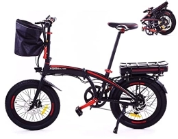 XQIDa durable  20"Folding Electric Bike / Electric City Bicycle for Adults / 7-Speed Drivetrain Rear Carry Rack Portable and easy to store / 48V 10.4Ah / Removable lithium-ion battery / Maximum mileage 60-70km (1 pack)