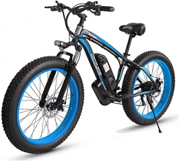 CCLLA Electric Bike 26'' Electric Mountain Bike with Removable Large Capacity Lithium-Ion Battery (48V 17.5ah 500W) for Mens Outdoor Cycling Travel Work Out And Commuting (Color : Black Blue)
