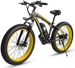 CCLLA Electric Bike 26'' Electric Mountain Bike with Removable Large Capacity Lithium-Ion Battery (48V 17.5ah 500W) for Mens Outdoor Cycling Travel Work Out And Commuting (Color : Black Yellow)