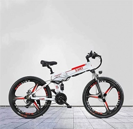 CCLLA Electric Bike 26 Inch Adult Foldable Electric Mountain Bike, 48V Lithium Battery, With Oil Brake Aluminum Alloy Electric Bicycle, 21 Speed (Color : A)