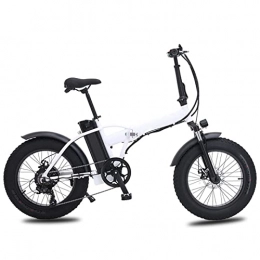 Electric oven Bike 500W Electric Bike Foldable for Adults Outdoor Cycling Foldable 4.0 Fat Tire MTB Men Beach Snow Mountain Ebike (Color : White)