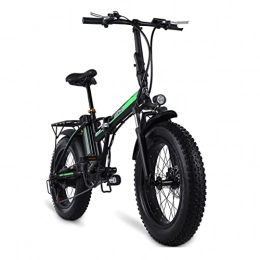 Electric oven Bike 500W Electric Bike for Adults Women Fold Electric Bike Small Wheels 20 inch 4.0 Fat Tire 48V ​Lithium Battery Electric Bicycle Beach Folding Ebike (Color : Black)