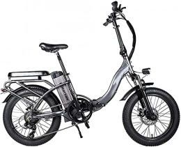 CCLLA Electric Bike 750w 20" times;4.0 Foldingelectric Bike 48v 13ah Removable Lithium Battery 7 Speed Brushless Motor Adult Bicycle 4.0 All-terrain Fat Tire 4-6 Hours Battery Life (Color : Grey)