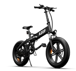 ADO  ADO A20F+ Folding Electric Mountain Bike 250W 10Ah 20” Removable Lithium-Ion Battery E-bike Shimano 7 Speed(Black)