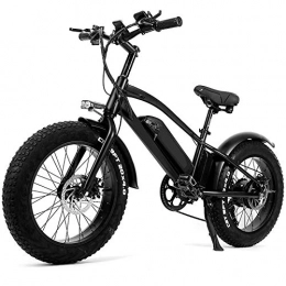 Amantiy Electric Bike Amantiy Electric Mountain Bike, Electric Bike, 48V 20 Inch Fat Tire 750W Powerful Motor bicycle 10ah Li-ion Battery 5 Level Snow Mountain E-bike Electric Powerful Bicycle (Color : Black)