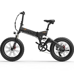 Bezior Bike Bezior Fat Tire Electric Bike XF200, 15AH 20" Electric Mountain Bike Dirt Ebike for Adults Shimano 7-Speed 3 Riding Modes, Grey