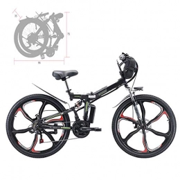 YZT QUEEN Bike Bicicletas Eléctricas, Bicicleta Eléctrica De Montaña Plegable De 26" Y 21 Velocidades Para Adultos, Bicicleta De Montaña De Batería De Litio Extraíble 350W 48V 12AH Para Viajes Al Aire Libre