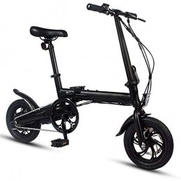 BXZ Bike BXZ Electric Bicycle Mini Folding Electric Bicycle 12" 36V 5.2Ah Three Working Modes, Black