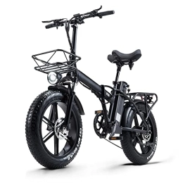Ceaya  CEAYA Electric Bikes for Adults 20" Electric Folding Bike Fat Tyre E bike with 48V20AH Lithium Battery, Dual Disc Disc, 8 Speed Gears