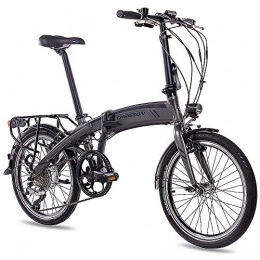 CHRISSON Bike CHRISSON 20Inch Pedelec Electric Bike Folding Bike Electric Folding Bicycle EF12018with 8G Acera & Bafang Generation 2with 8, 7ah Grey Matte