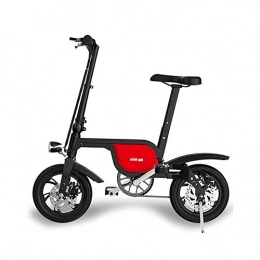 D&DL Electric Bike Ddl Electric Foldable Bicycle Electric Car Electric Bicycle, 250W Brushless Motor Cruising Range 35 Km with Capacity 36V 6A Lithium Battery, Red