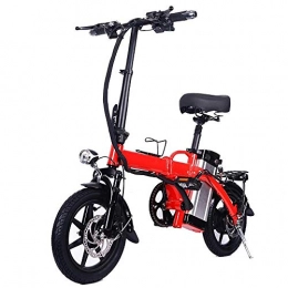 D&DL Electric Bike Ddl Two-Wheel Electric Folding E-Bike Foldable Safe Adjustable Bike with Lithium Battery for Adults and Teenagers, Red