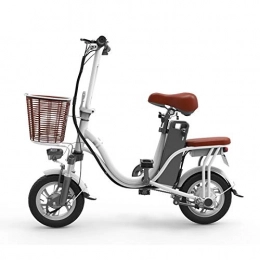 DINEGG Bike DINEGG Electric bicycle Mini electric folding bicycle, vacuum tire, 400w high speed motor 48V lithium battery electric bicycle. QQQNE (Color : White)