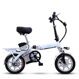 Dpliu-HW Bike Dpliu-HW Electric Bike Electric Bike 14 inch folding 48V lithium battery adult power remote control small battery car light men and women (Color : 10A)