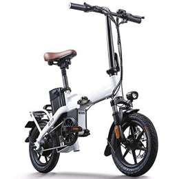 Dpliu-HW Bike Dpliu-HW Electric Bike Folding Electric Bicycle Lithium Battery Car Travel Generation Folding Bike Portable Adult Electric Bicycle 48V14AH Power Lasting about 100 Kilometers (Color : White)