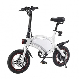 Dpliu-HW Bike Dpliu-HW Electric Bike Folding Electric Bicycle Lithium Battery Moped Mini Adult Battery Car Male and Female 14 Inch Small Electric Car White (Color : White)