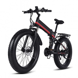 WMLD Bike E Bike Foldable 1000W 26 Inch Tires 20 MPH Adults Ebike With Removable 48V 12.8Ah Battery Waterproof Mountain Electric Bike (Color : Red)